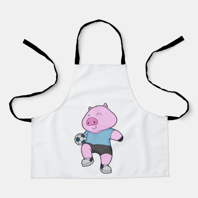 Pig Soccer Player Soccer Schürze (Vorderseite)