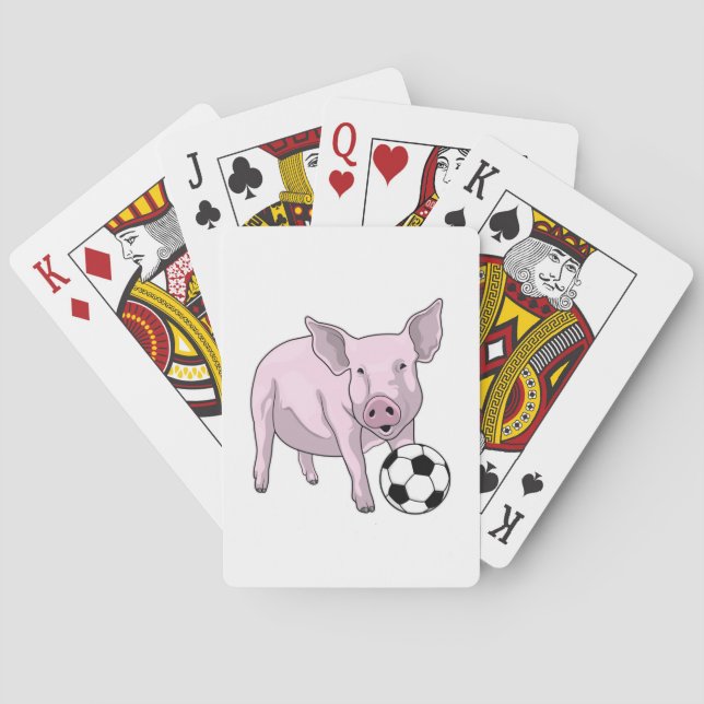 Pig Soccer Player Soccer Spielkarten (Rückseite)
