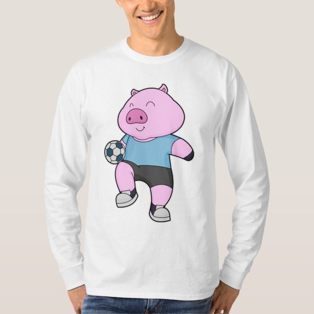 Pig Soccer Player Soccer T-Shirt (Vorderseite)