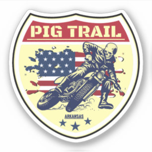 Pig Trail Scenic Byway Arkansas Motorradtour Aufkleber
