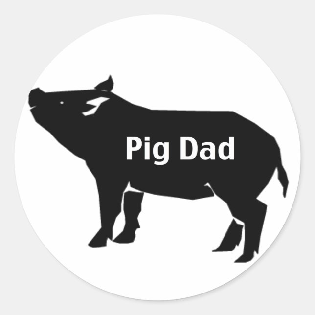 Pig-Vater Runder Aufkleber (Vorderseite)