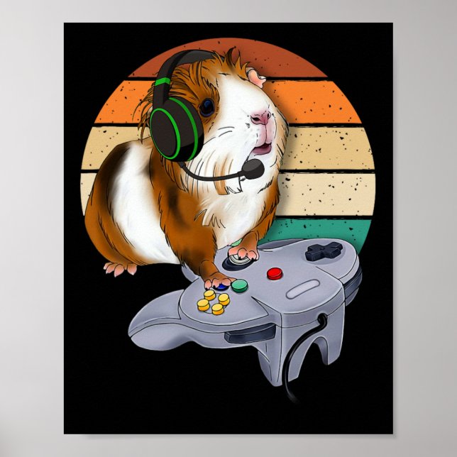 Pig Video Game Wildlife Animal Gift Guinea Schwein Poster (Vorne)