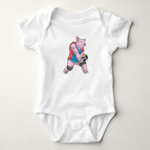 Pig Volleyball-Spieler Volleyball Baby Strampler