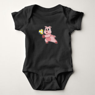 Pig Volleyball-Spieler Volleyball Sport Baby Strampler