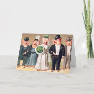 Pig Wedding Karte