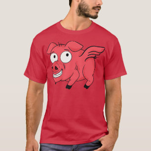 Pig Wings Retro zu Funny Flying Piglet GRILLEN T-Shirt