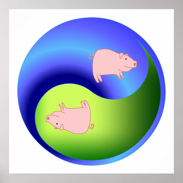 Pig Yin Yang Poster (Vorne)