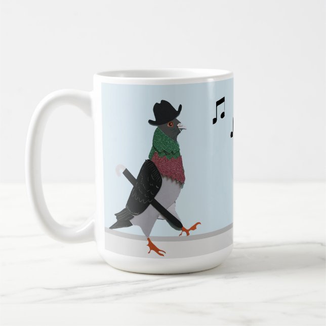 Pigeon About Town Funny  Kaffeetasse (Links)
