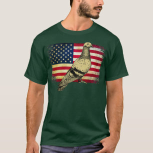 Pigeon Bird 4. Juli Amerikanische Flagge T-Shirt
