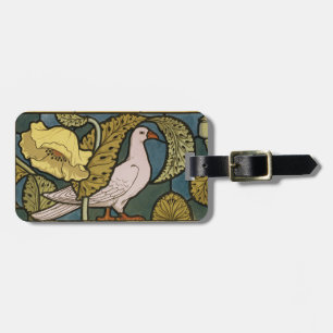 Pigeon Blue Yellow Fish Art Nouveau Gepäckanhänger