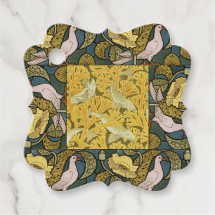Pigeon Blue Yellow Fish Art Nouveau Geschenkanhänger