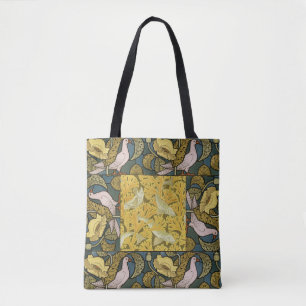 Pigeon Blue Yellow Fish Art Nouveau Tasche