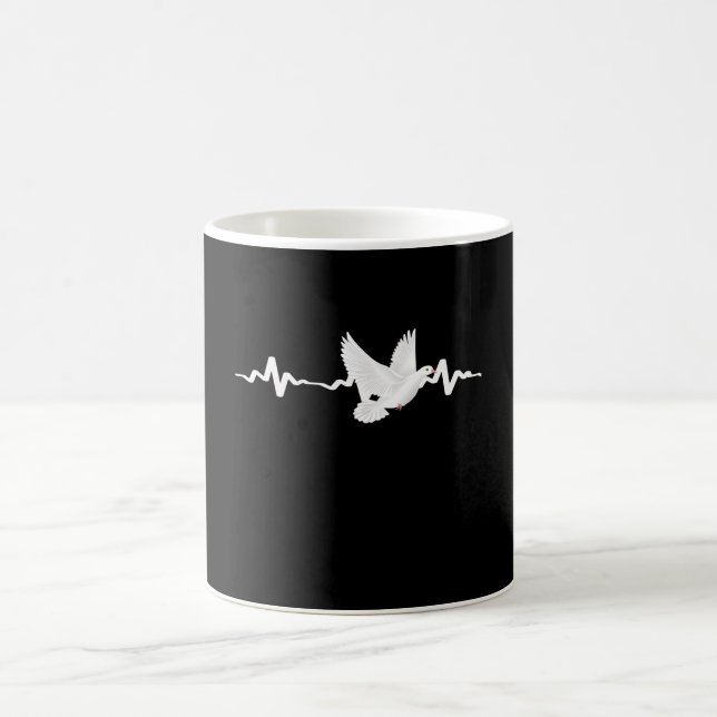 Pigeon Carrier Pigeon Heartbeat Kaffeetasse (Mittel)