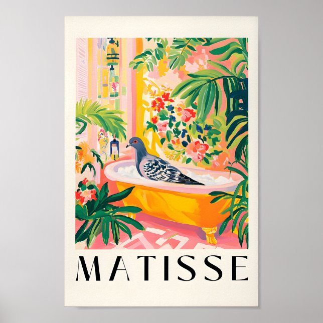 Pigeon Dans La Poster De La Baignoire, Amusante Sa (Devant)