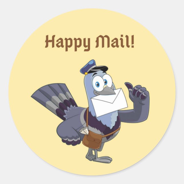 Pigeon Happy Mail Sticker & Siegel (Vorderseite)