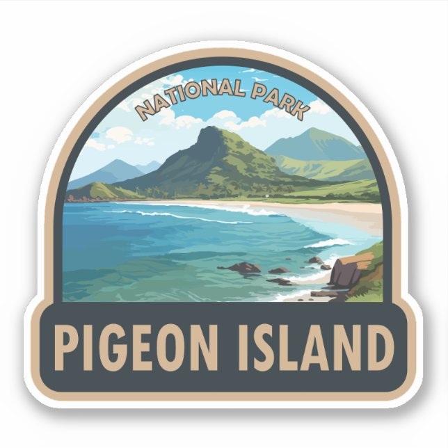 Pigeon Island Nationalpark San Lucia Aufkleber (Vorderseite)