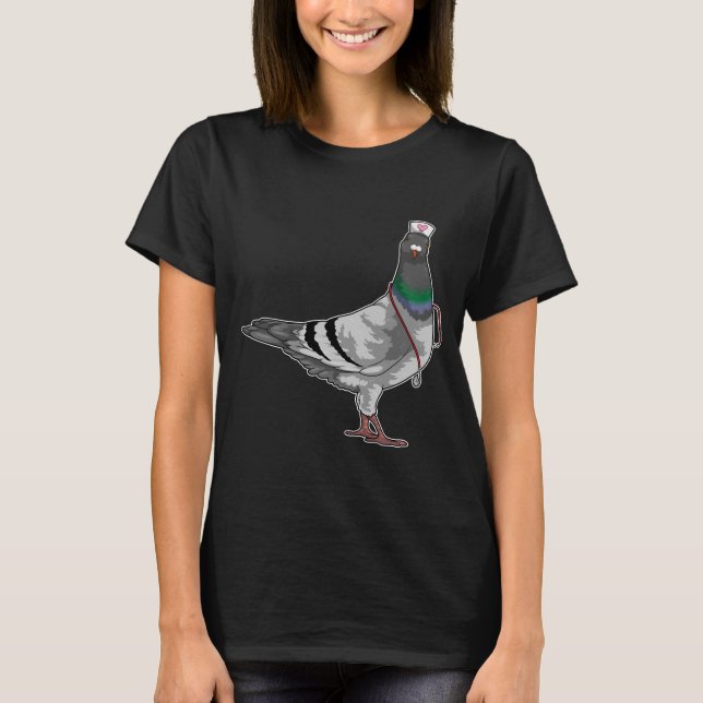 Pigeon Nurse Stethoscope T-Shirt (Vorderseite)
