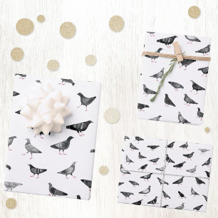 Pigeon Pattern Geschenkpapier Set