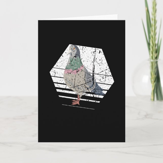Pigeon Retro Karte (Vorderseite)