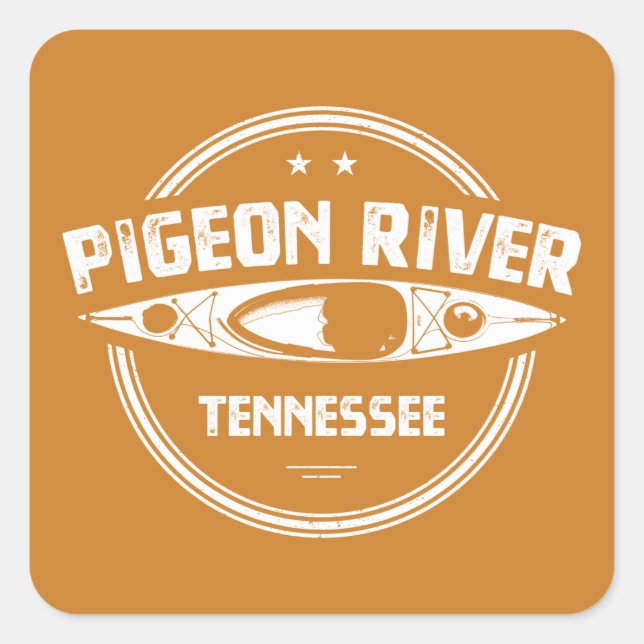 Pigeon River, Tennessee Quadratischer Aufkleber (Vorderseite)