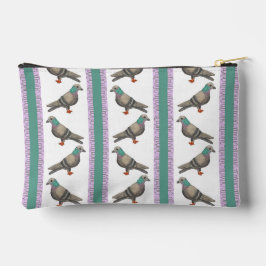 Pigeon Streifen Zipper Pouch Zubehörtasche