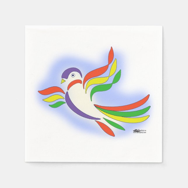 Pigeon Stylized Bird Serviette (Vorderseite)