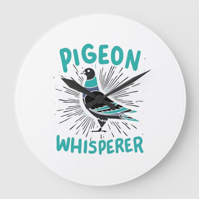 Pigeon Whisperer Große Wanduhr (Vorderseite)