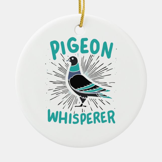 Pigeon Whisperer Keramik Ornament (Vorne)