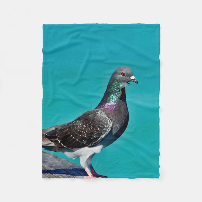 Pigeon With A View Fleecedecke (Vorderseite)
