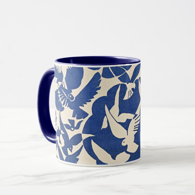 Pigeons in White and Blue Tasse (Vorderseite Links)