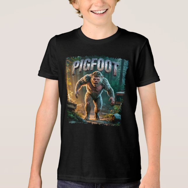 Pigfoot Fotocombo Creature Funny Tri-Blend Shirt (Vorderseite)
