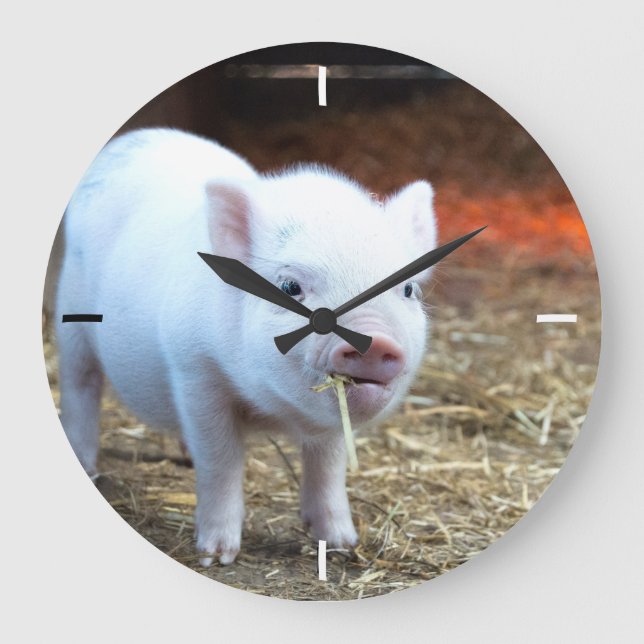 Piggin'out Farm Life Wall Clock Große Wanduhr (Vorderseite)
