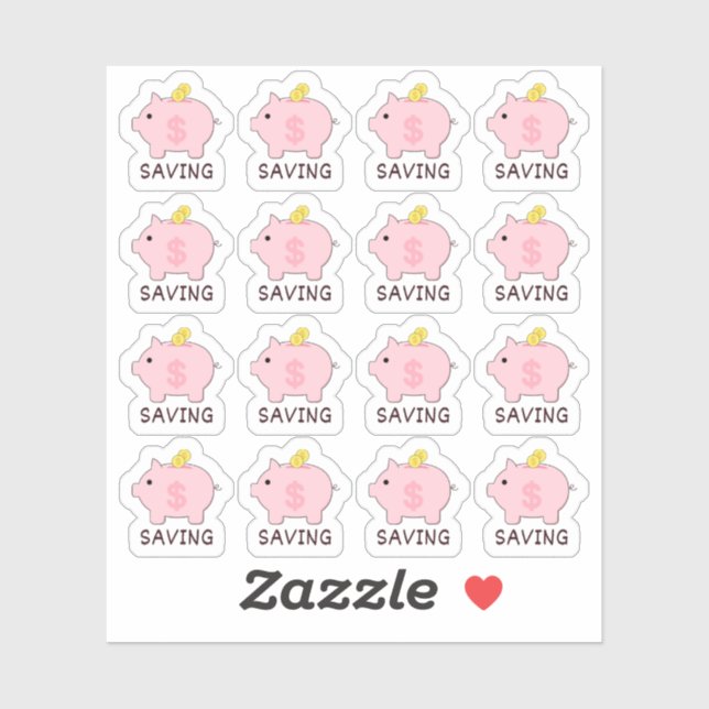 Piggy Bank Money Rettend Tracker Bujo Planner Aufkleber (Blatt)