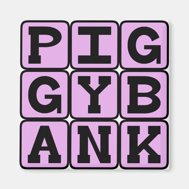 Piggy Bank, Münzhalter Magnet (Vorne)