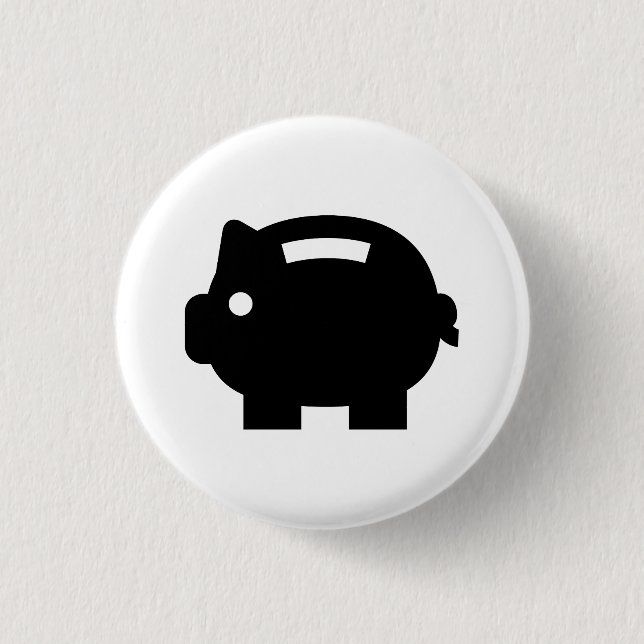 "Piggy Bank-" Piktogramm-Knopf Button (Vorderseite)