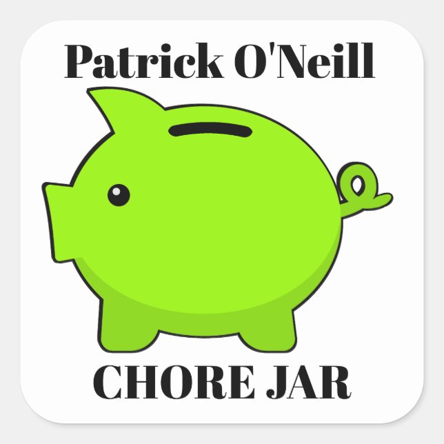 Piggy Bank Quadratischer Aufkleber (Vorderseite)