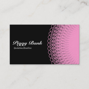 Piggy Bank - Rosa auf schwarz Visitenkarte