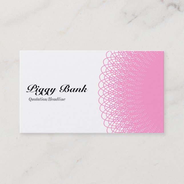 Piggy Bank - Rosa und Weiß Visitenkarte (Vorderseite)