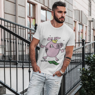 Piggy Bank Rose Avec L'Argent Mens T-Shirt