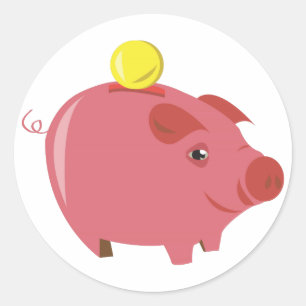 Piggy Bank Runder Aufkleber