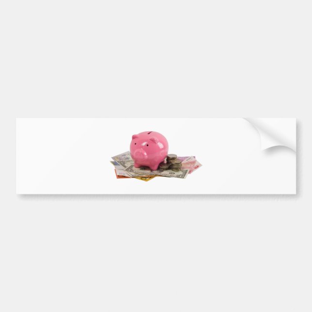 Piggy Bank und Geld Autoaufkleber (Vorne)