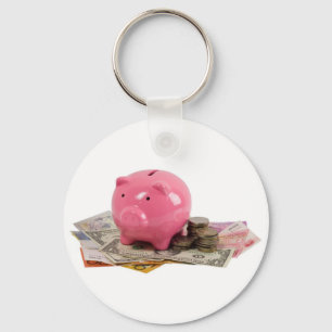Piggy Bank und Geld Schlüsselanhänger
