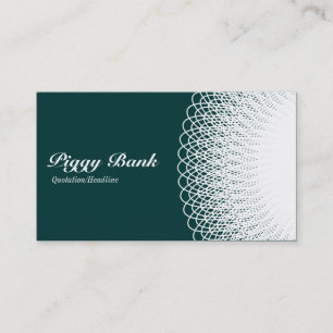 Piggy Bank - White on Green 003333 Visitenkarte