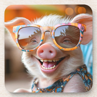 Piggy beach time getränkeuntersetzer