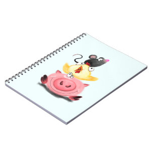 Piggy Chick and Mouse Friends Notebook Spaß Notizblock