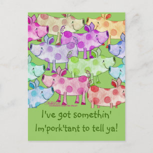 Piggy Collage Postkarte