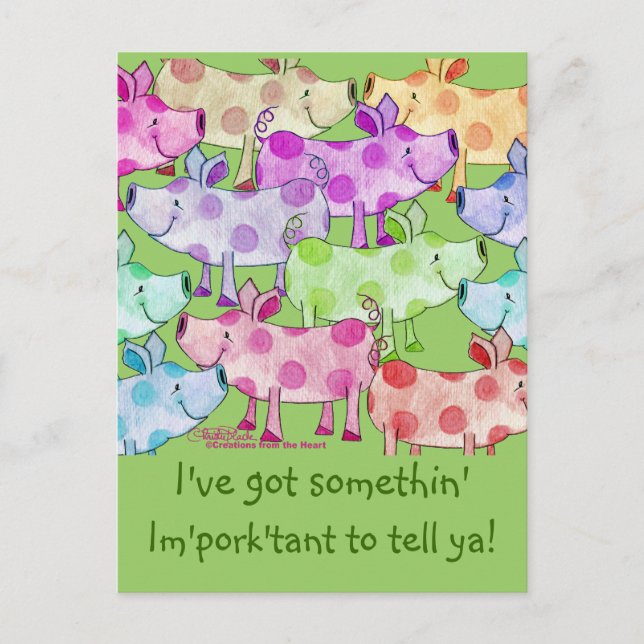 Piggy Collage Postkarte (Vorderseite)