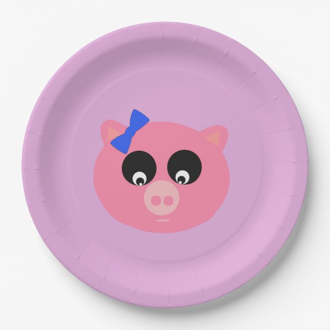 Piggy Gesichts-Papier-Teller 9" Pappteller (Vorderseite)