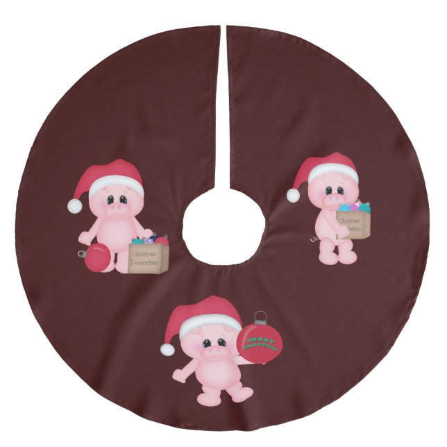 Piggy Helfer-Weihnachtsbaum-Rock Polyester Weihnachtsbaumdecke (Vorderseite)