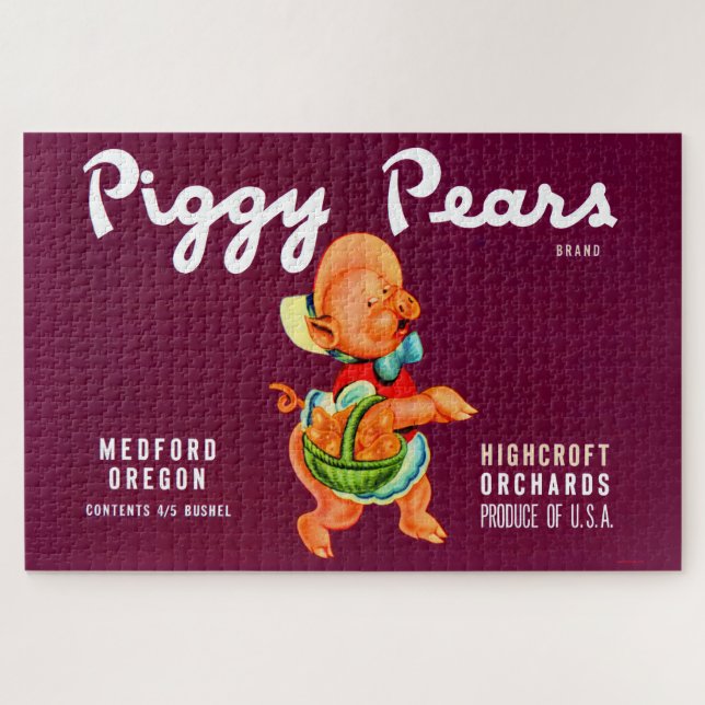Piggy Pears Fruchtkistenetikett  (Horizontal)